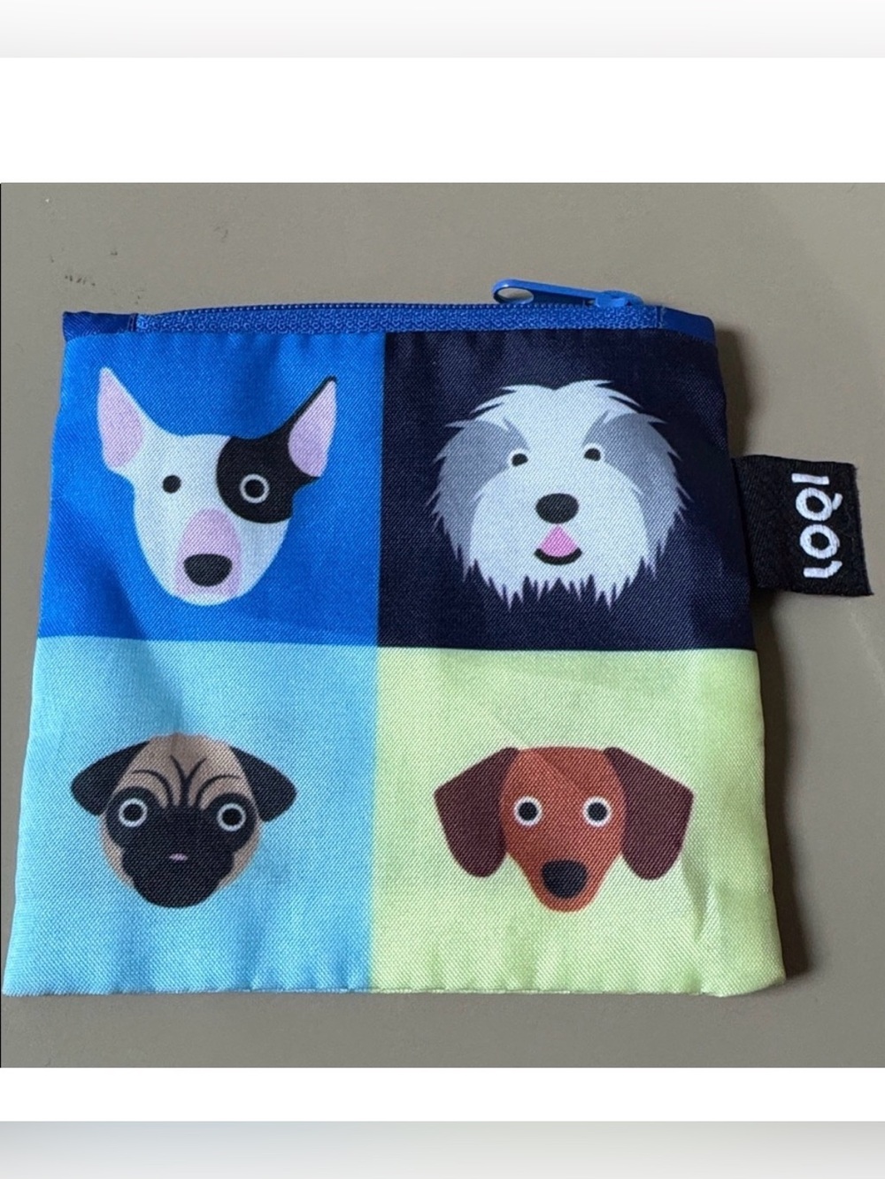 LOQI Stephen Cheetham dog illustration zip pouch